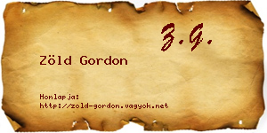 Zöld Gordon névjegykártya